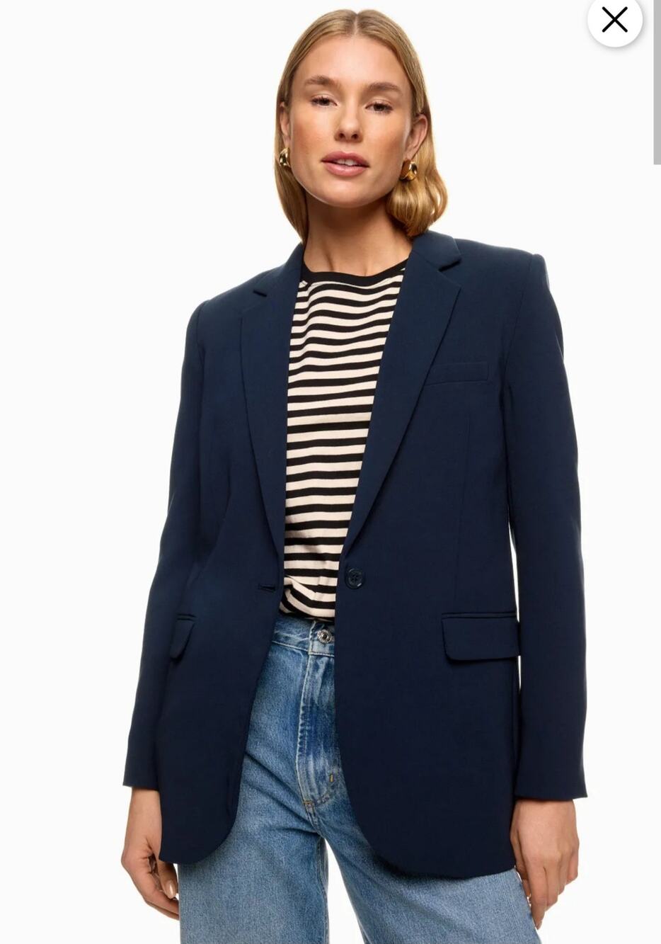 Michael Kors Navy One Button Mensy Blazer Women Size 18